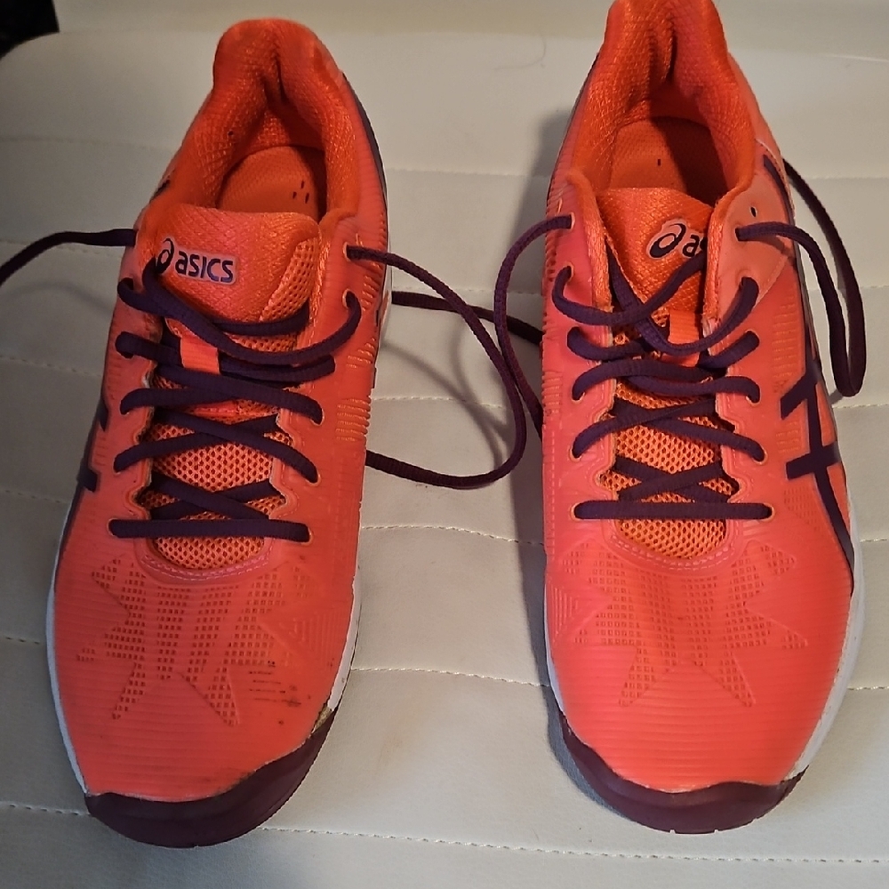 Asics Bright Orange and Deep Purple Sneakers